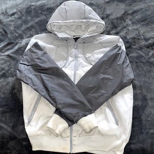 White/Gray NIKE Windbreaker